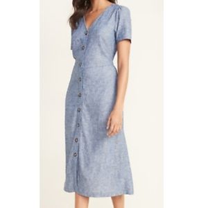 Old Navy Chambray Blue Denim Button Down Dress